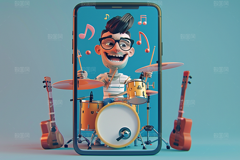 数码产品创意卡通3D模型素材