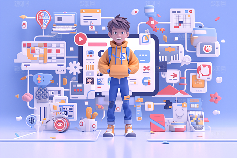 科技少年3D人物模型
