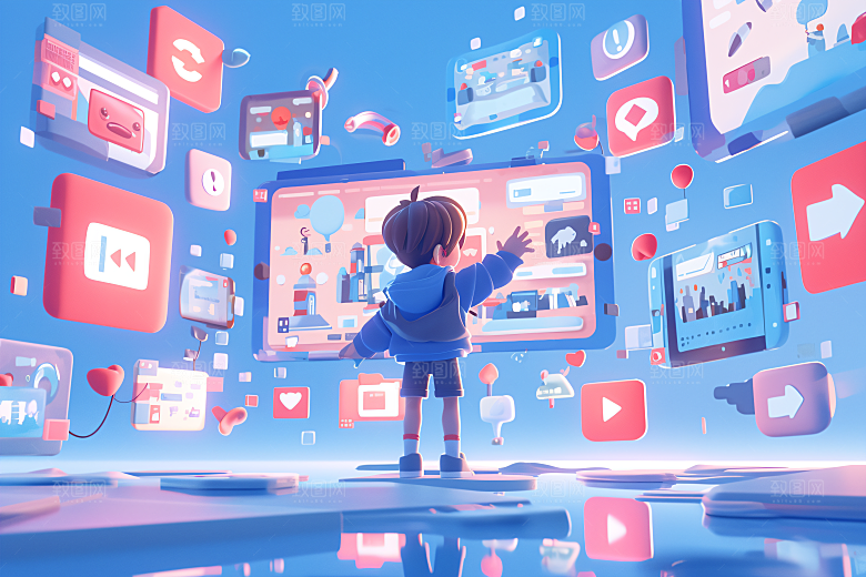 科技少年卡通APP模型