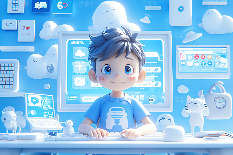 科技少年卡通APP模型