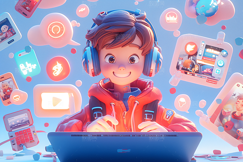 科技少年卡通立体模型