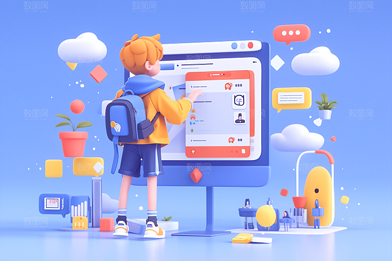 科技少年科技感卡通模型