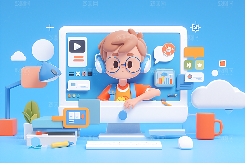 科技少年人物3D模型