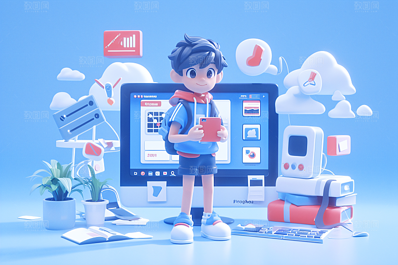 科技少年未来人物模型