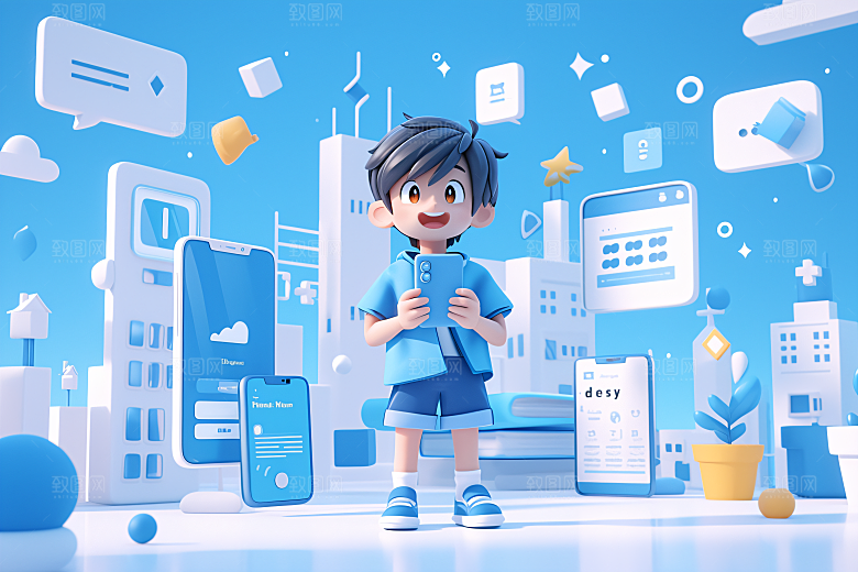 科技少年立体3D模型