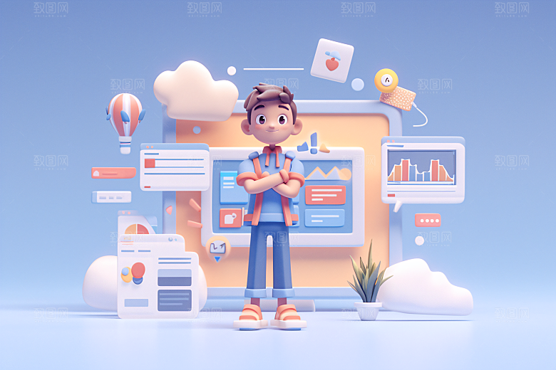 科技少年3D卡通模型
