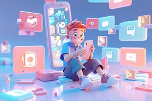 科技少年立体卡通模型