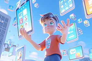 科技少年立体C4D模型