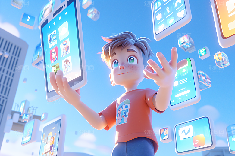 科技少年立体C4D模型