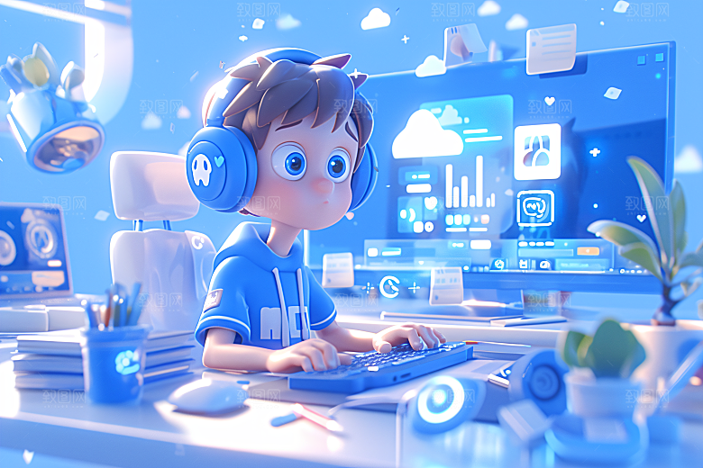 科技少年电子科技感模型