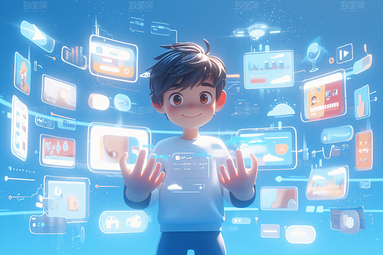 科技少年人物立体模型
