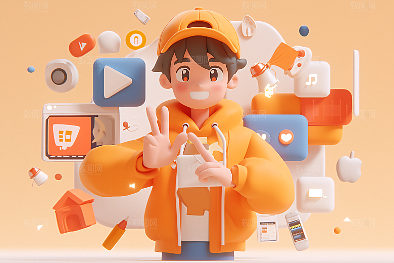 科技少年卡通C4D模型
