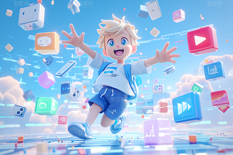 科技少年卡通C4D模型