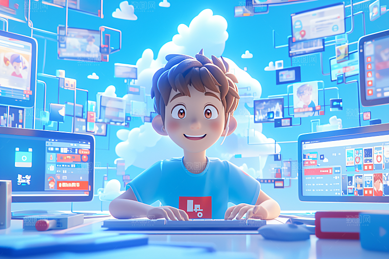 科技少年人物高清模型