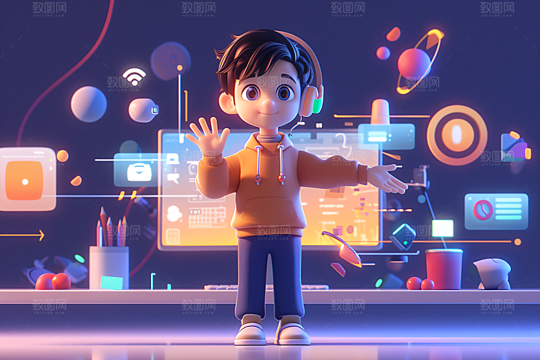 科技少年立体人物模型