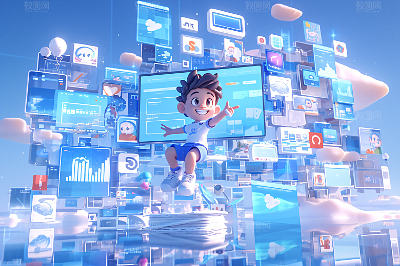 科技少年人物C4D模型