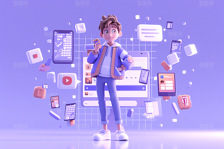 科技少年卡通3D模型