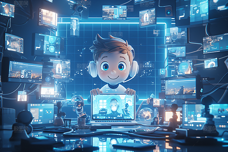 科技少年电子人物模型