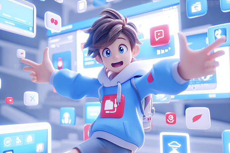 科技少年未来卡通模型