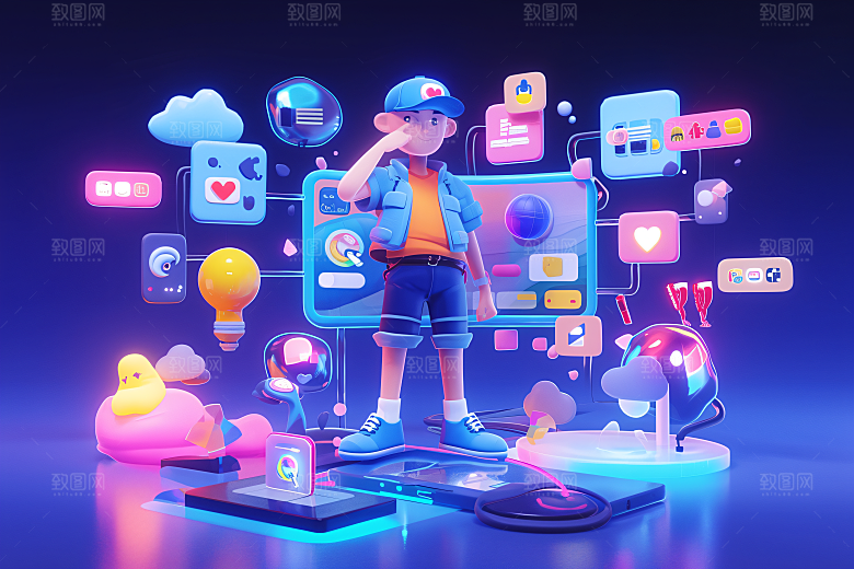 科技少年卡通电子模型