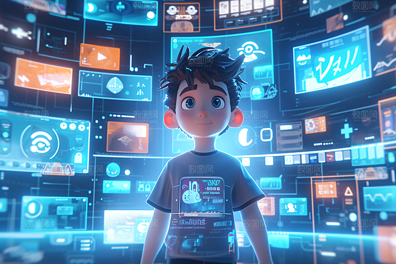 科技少年3D高清模型