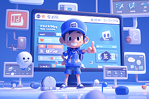 科技少年卡通高清模型