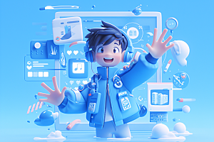 科技少年C4D未来模型