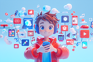 科技少年人物电子模型
