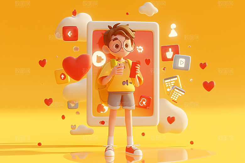 科技少年科技感卡通模型
