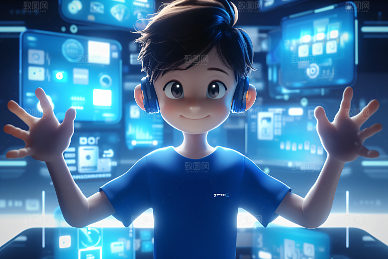 科技少年3D科幻模型