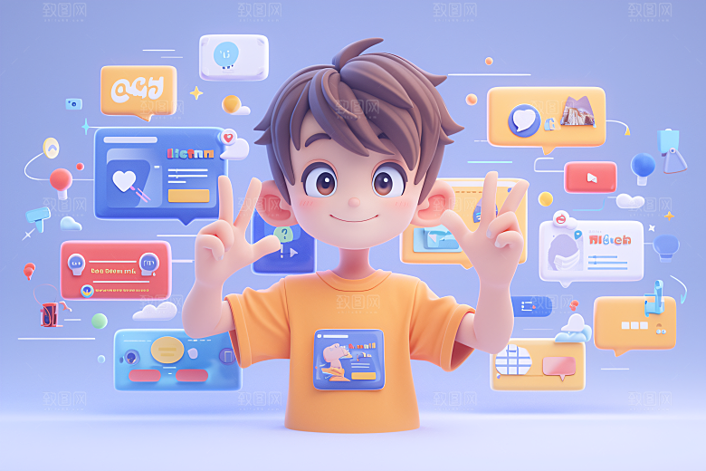 科技少年卡通APP模型