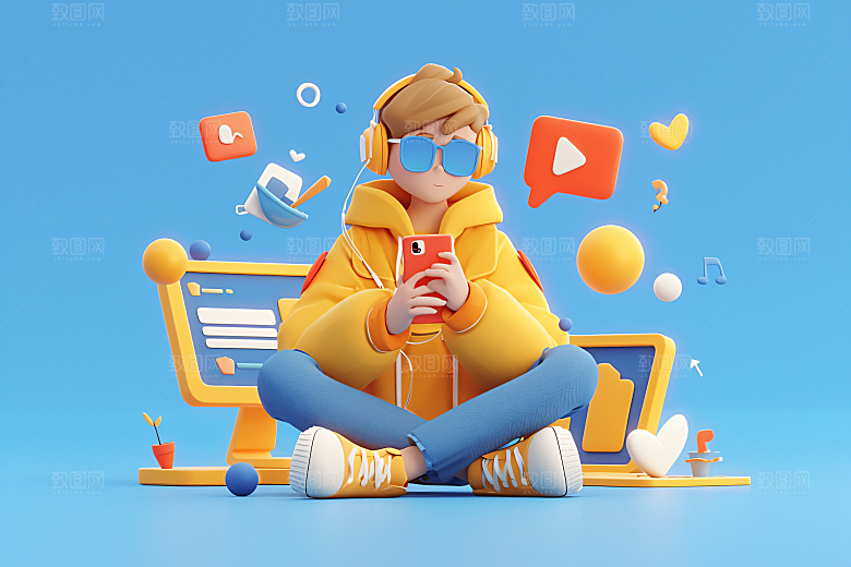 科技少年卡通立体模型
