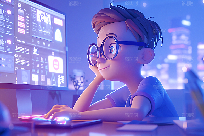 科技少年立体卡通模型