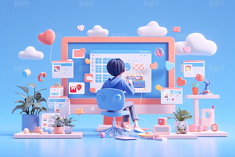 科技少年科技感卡通模型