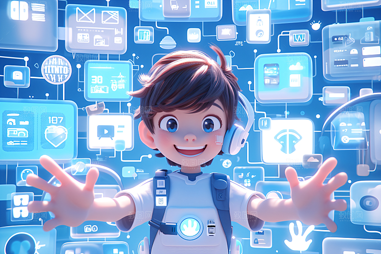 科技少年数字数码模型