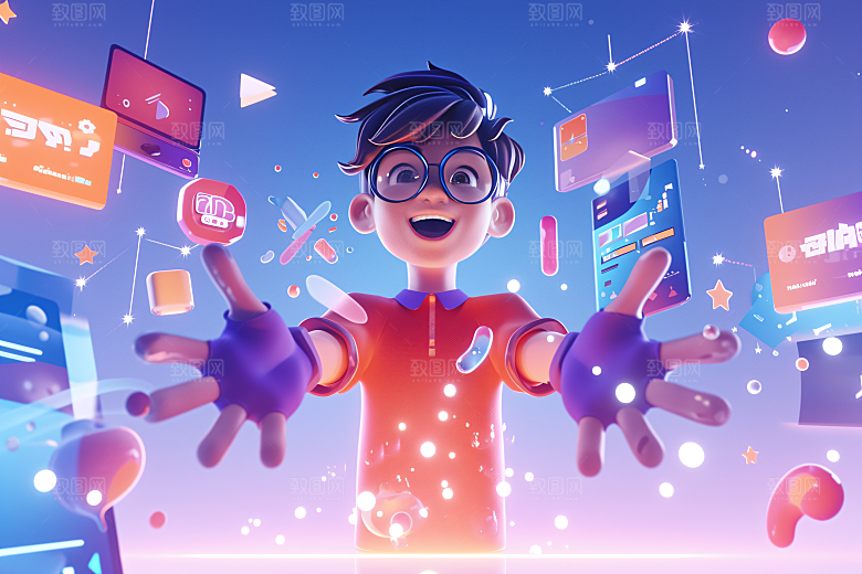 科技少年人物数字模型