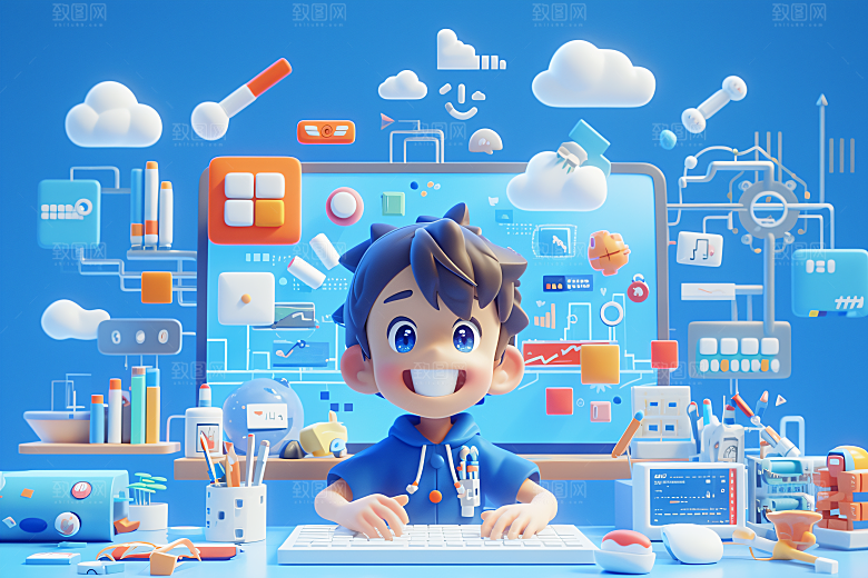科技少年C4D电子模型