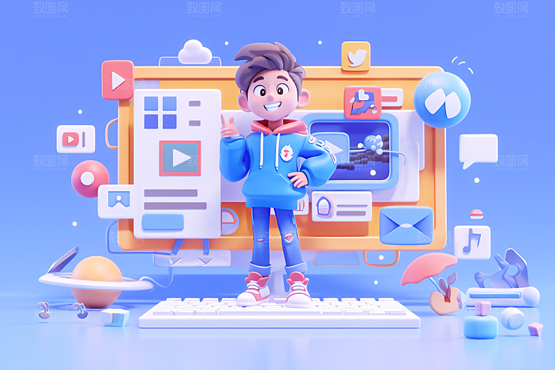 科技少年3D高清模型