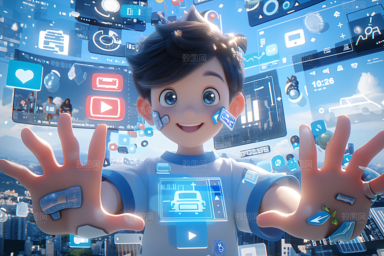 科技少年APP卡通模型