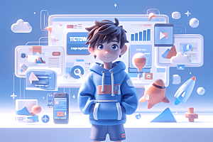 科技少年立体未来模型
