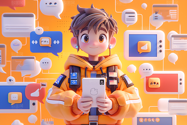 科技少年数字人物模型