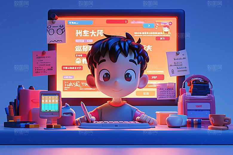 科技少年C4D立体模型