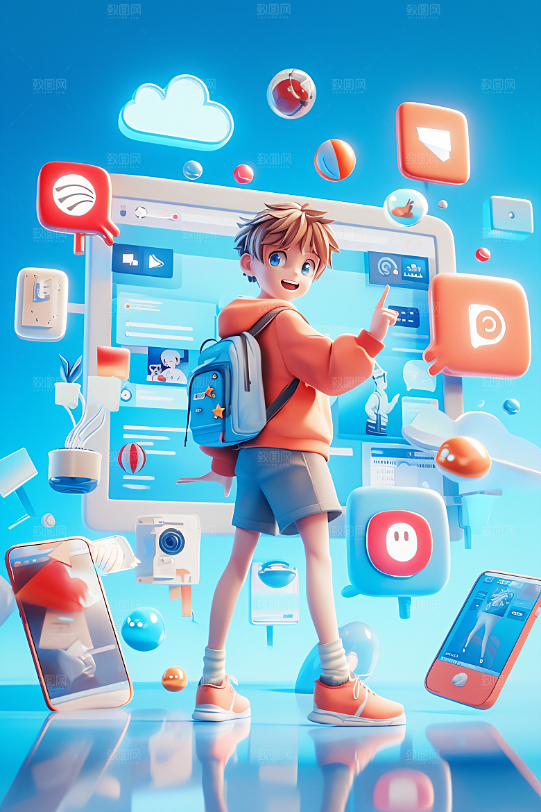 科技少年3D科技感模型