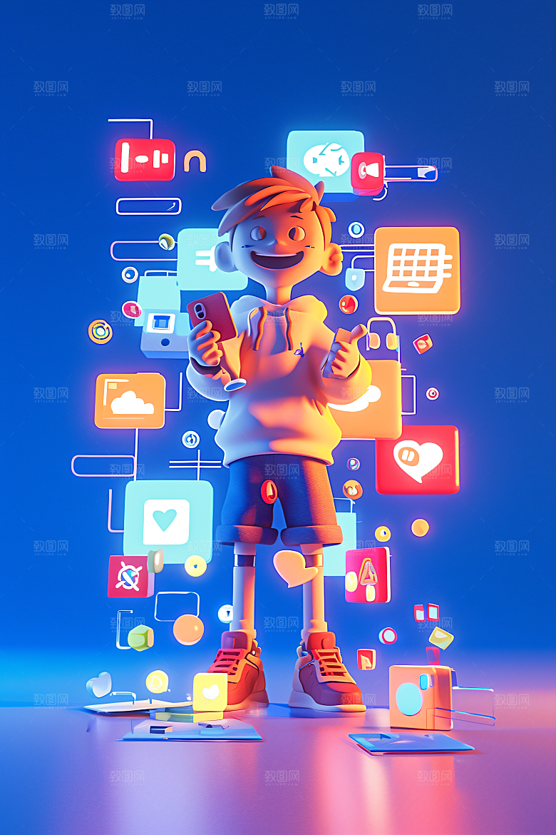 科技少年立体卡通模型