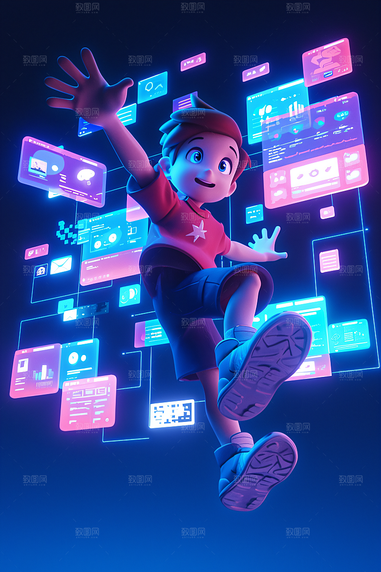 科技少年3D卡通模型