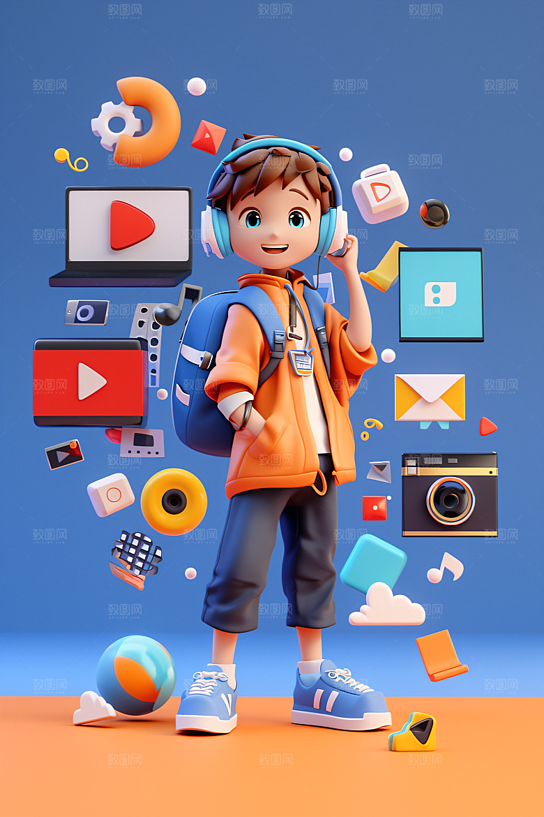 科技少年高清卡通模型