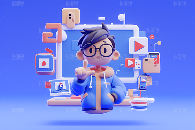 科技少年立体高清模型