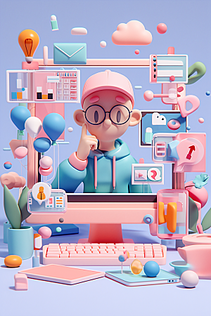 科技少年立体科技感模型