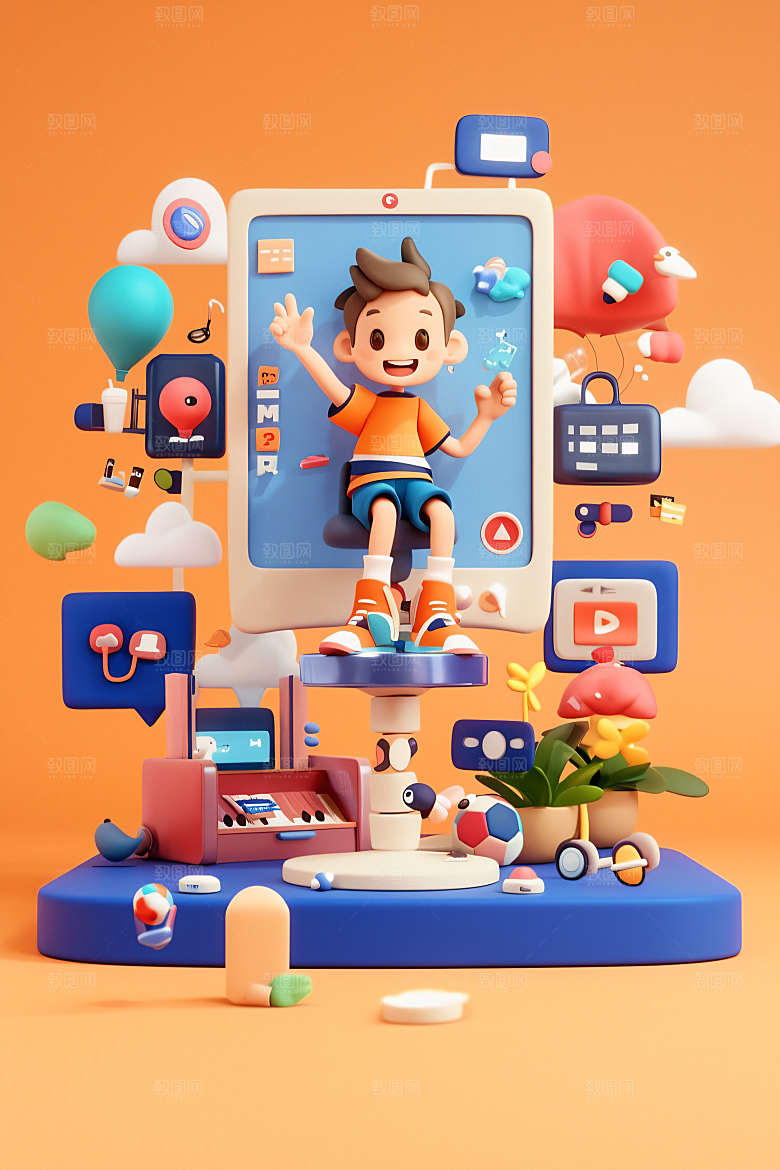 科技少年高清3D模型