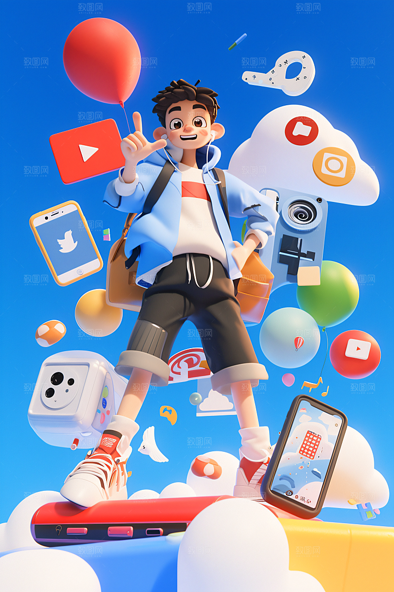 科技少年卡通未来模型